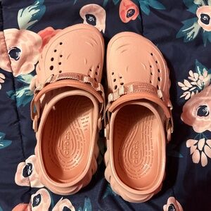 Pink crocs